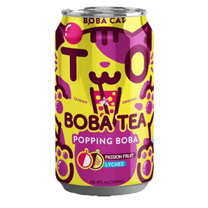 BOBA CAT – משקה תה טפיוקה בטעם ליצ'י ופסיפלורה