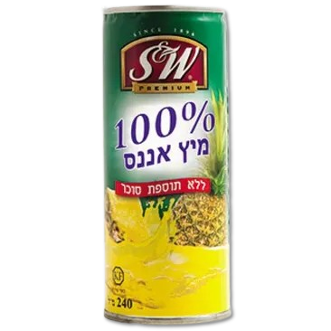 מיץ אננס 100% 240 מ"ל